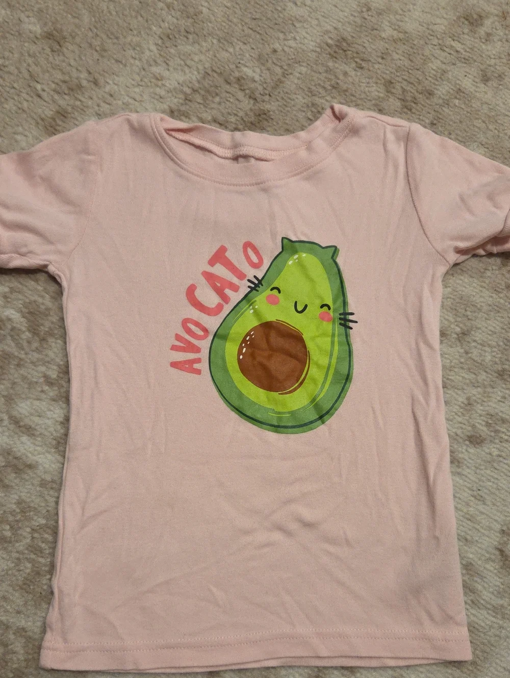 Old Navy 4 Piece Avocado Cat Pajama Set